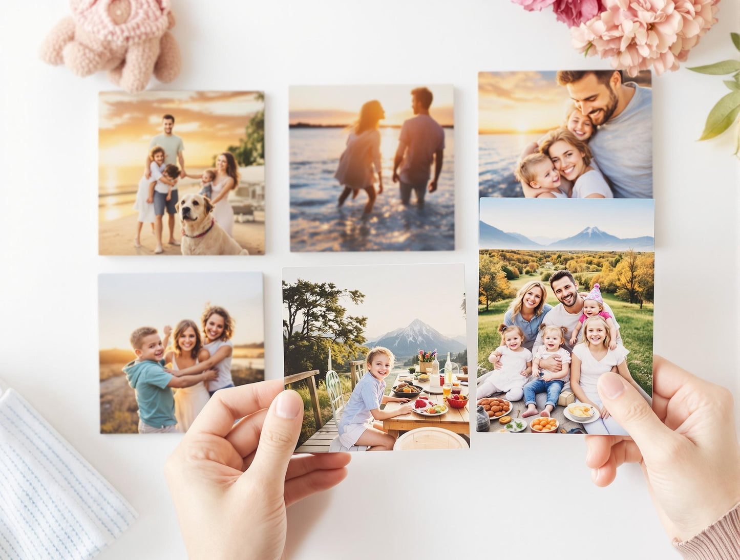 Pack de 20 aimants photo personnalisés premium - Souvenirs magnétiques PETIT 5 x 5cm