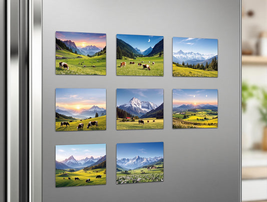 Pack de 9 aimants photo personnalisés premium - Souvenirs magnétiques RECTANGLE 6,5 x 9cm