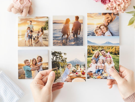 Pack de 20 aimants photo personnalisés premium - Souvenirs magnétiques PETIT 5 x 5cm